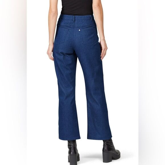 Veda New Eclipse Colorblock High Rise Wide Leg Two Tone Jeans Black Blue 10 - Picture 3 of 9